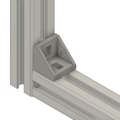 40-140-3 MODULAR SOLUTIONS ALUMINUM GUSSET<BR>30 SERIES 30MM X 30MM ANGLE W/HARDWARE